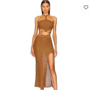 Michael Costello  REVOLVE Sylvan Maxi Skirt  in Dark Sand small nwt